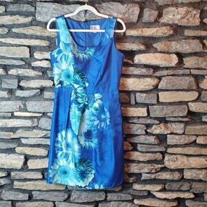 R and K originals blue floral dress sz 8